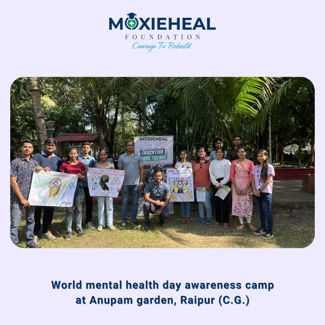 World Mental Health Day Awareness Campaign conducted by Moxieheal Foundation, NGO in Chhattisgarh.