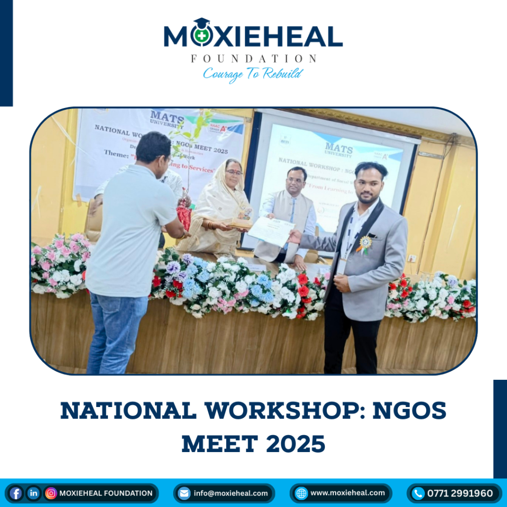 Moxieheal Foundation NGO in Chhattisgarh awarded Best NGO in Social practice by Padma Shri Phoolbasan Bai at National NGO meet 2025