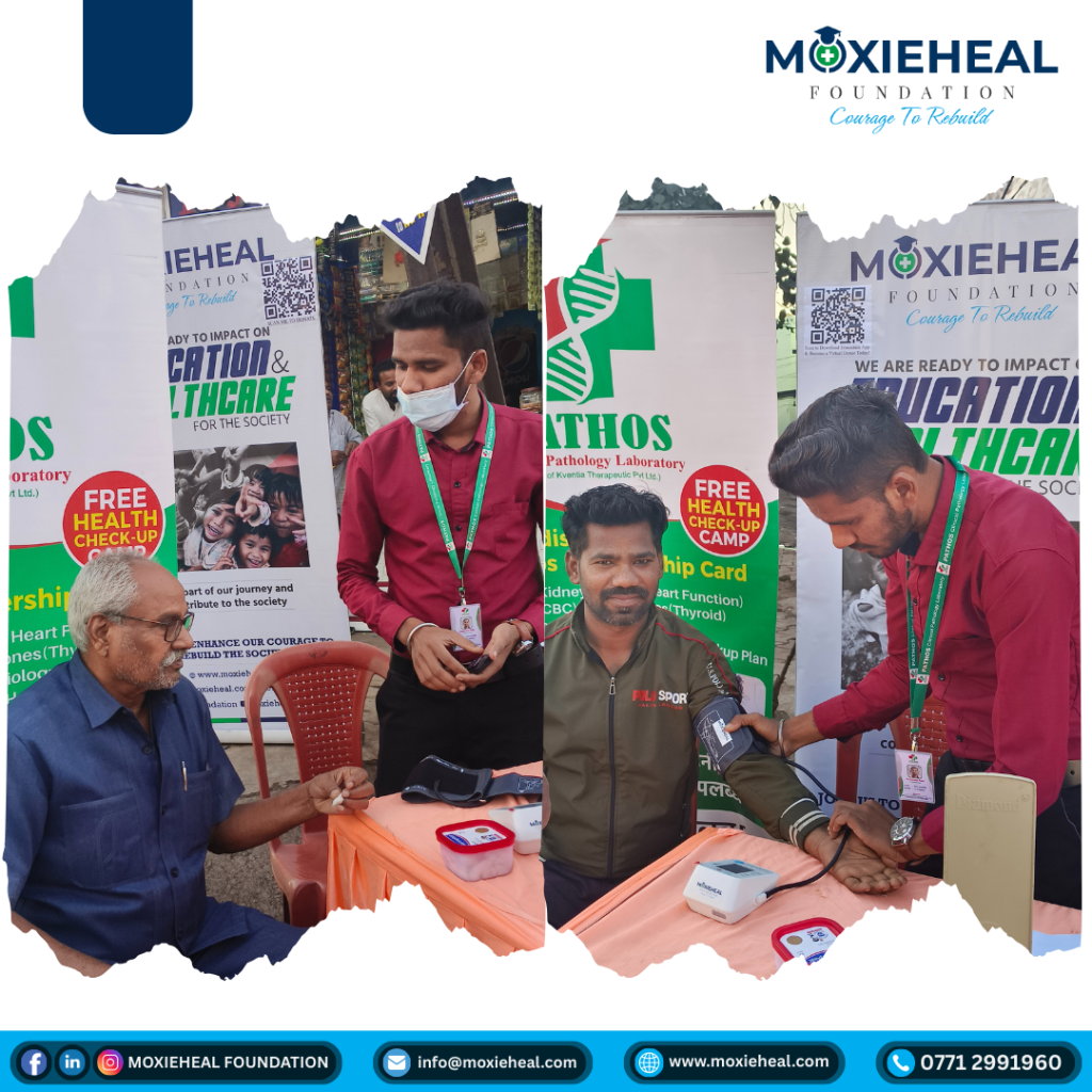 Free Health checkup camp conducted by Moxieheal Foundation a best Healthcare NGO in Chhattisgarh