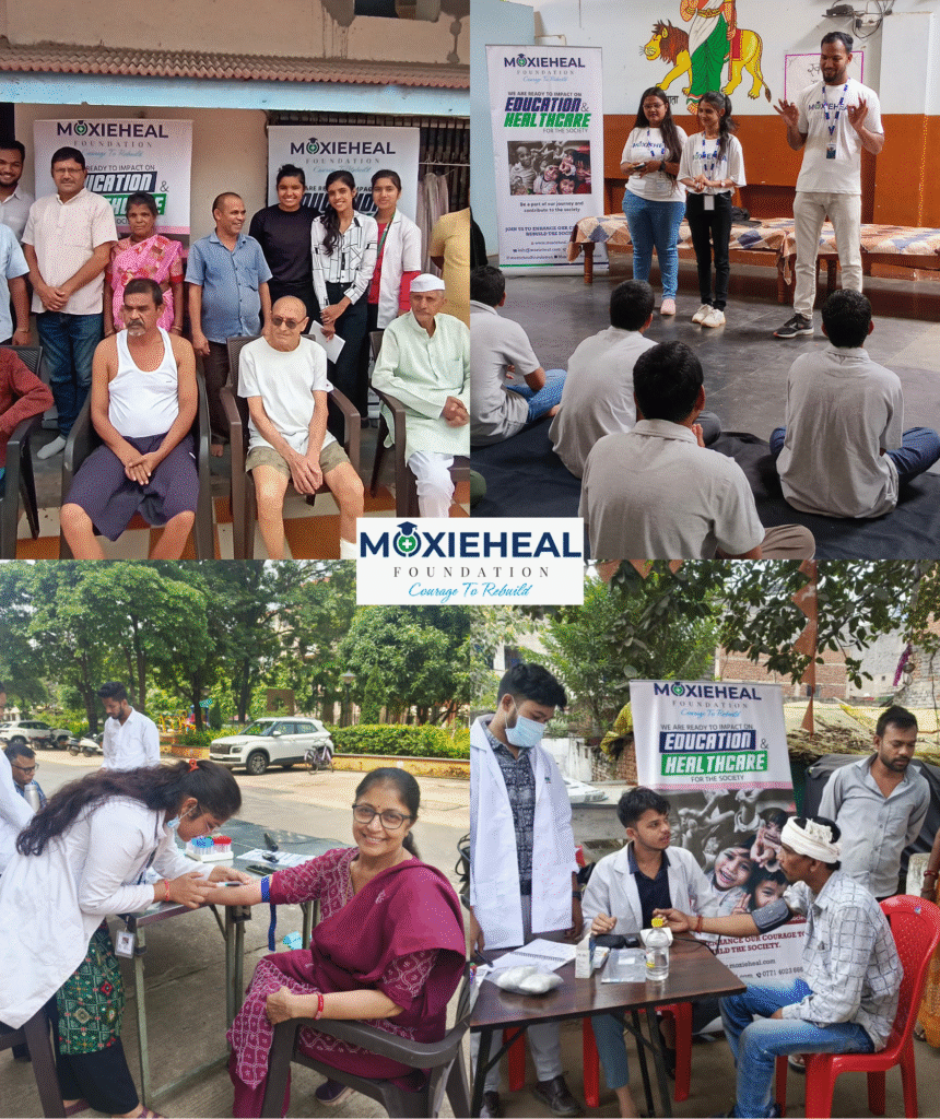Health Check-Up Camp and Awareness Campaigns Conducted by Moxieheal Foundation, a best Healthcare NGO in Chhattisgarh.