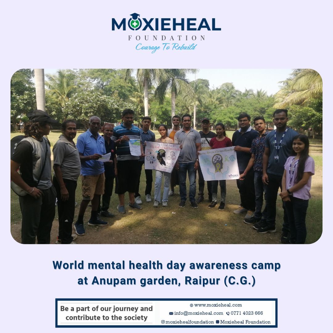 Volunteers spreading mental health awareness in a Campaign by Moxieheal Foundation NGO in Chhattisgarh